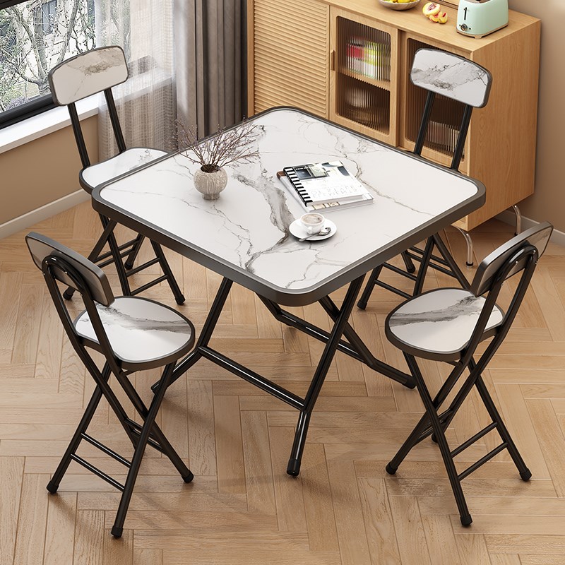 折叠桌家用小户型餐桌出租房宿舍桌子打牌桌便携四方桌阳台小圆桌