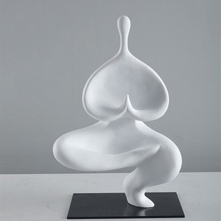 饰品 搭配家居装 侘寂佛禅瑜伽雕塑人像摆件中式 客厅玄关样板房软装