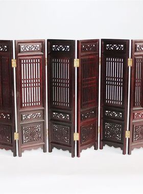 紫檀小折屏居家台式横屏书桌摆件小屏风创意摆件红木工艺礼品