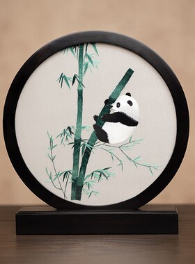 新中式客厅装饰摆件苏州刺绣桌面摆台特色双面绣工艺礼品纪念礼物