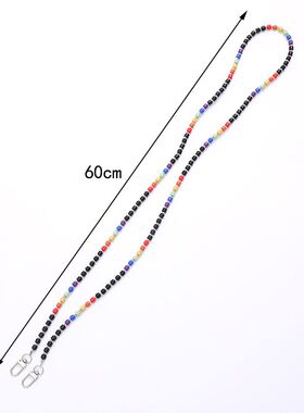 弋恋新款彩色米珠斜挎链单肩包包替换链手机壳钥匙扣防摔挂绳挂件