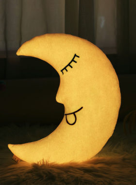 夜光月亮毛绒玩具抱枕大号发光公仔娃娃J陪睡安抚玩偶儿童生日礼