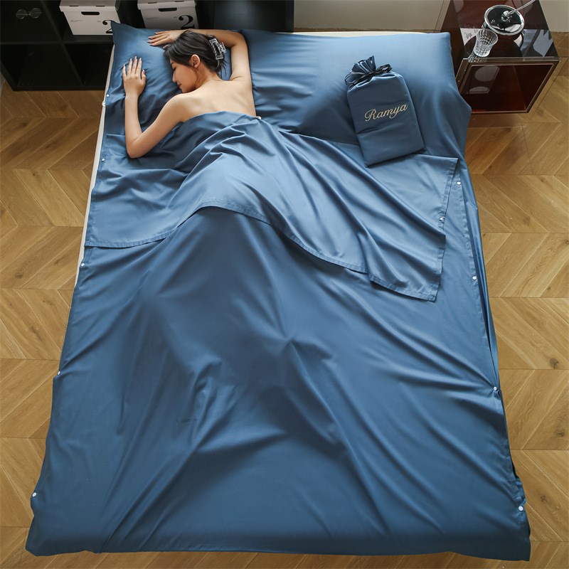 A类轻奢60支长绒棉隔脏睡袋纯棉酒店旅行出差火车卧铺床单被套