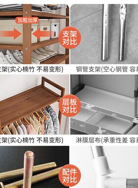 床上简易衣柜置物家用实r木衣架租房宿舍儿童组装衣橱收纳卧室储