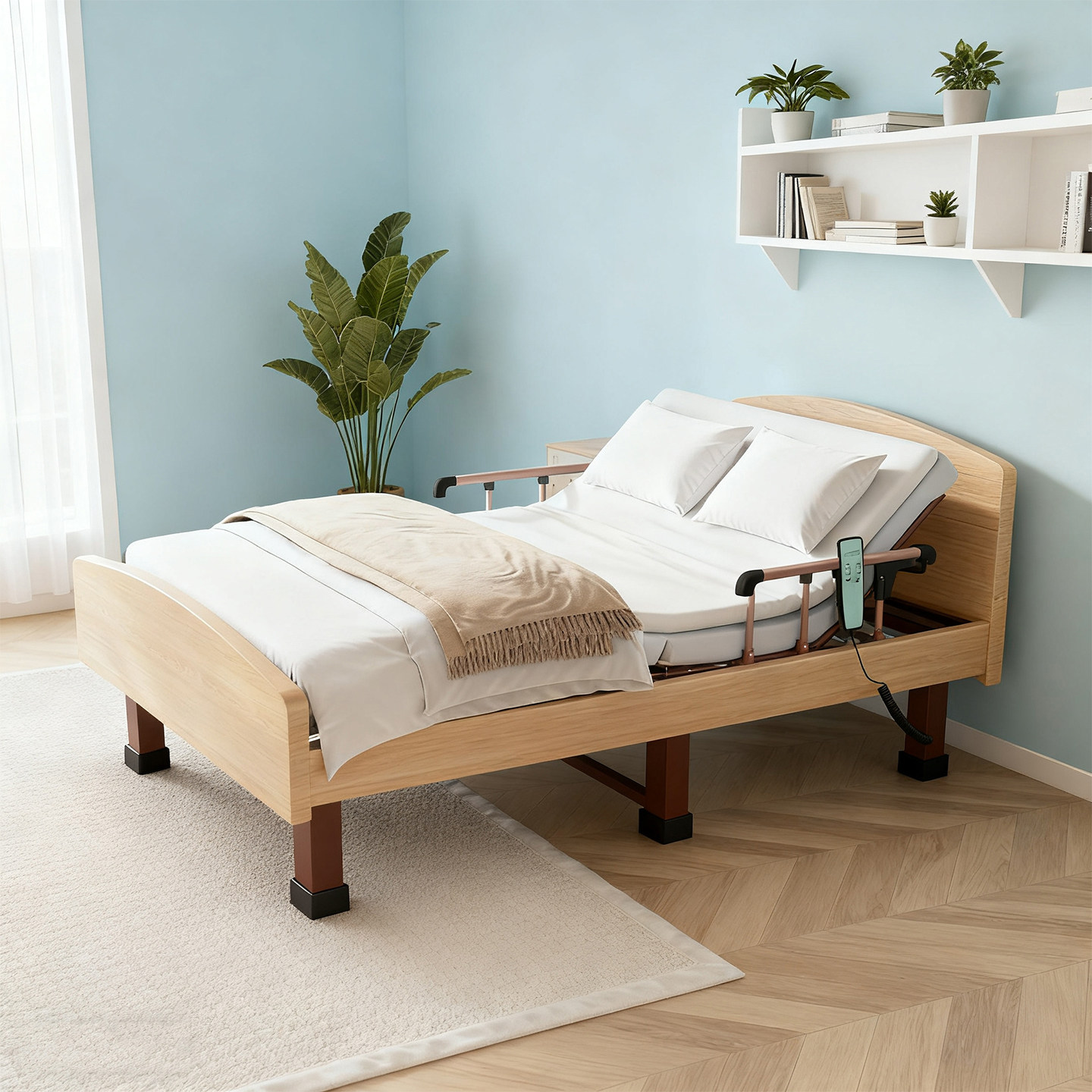 智能电动升降老人床家用电动护理躺卧辅助起床不便抬背抬腿半躺,住宅家具,适老电动床,淘宝优惠券,粉丝福利购,淘宝优惠卷