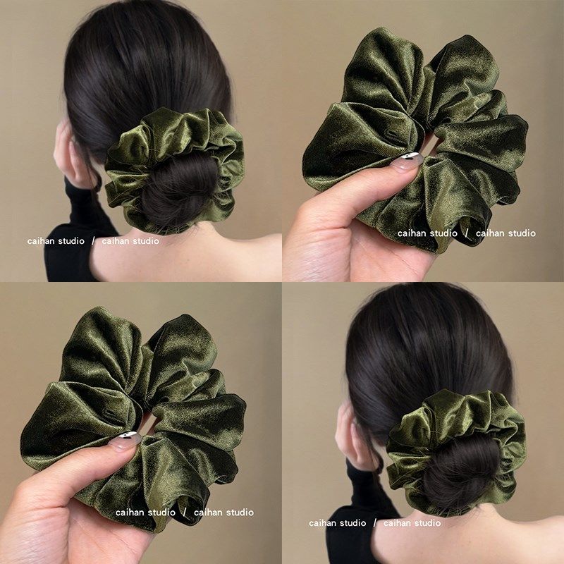 云杉绿~丝绒复古绿大肠发圈高级感头花发绳气质马尾发绳旅行发圈,户外/登山/野营/旅行用品,旅行发卡,淘宝优惠券,粉丝福利购,淘宝优惠卷