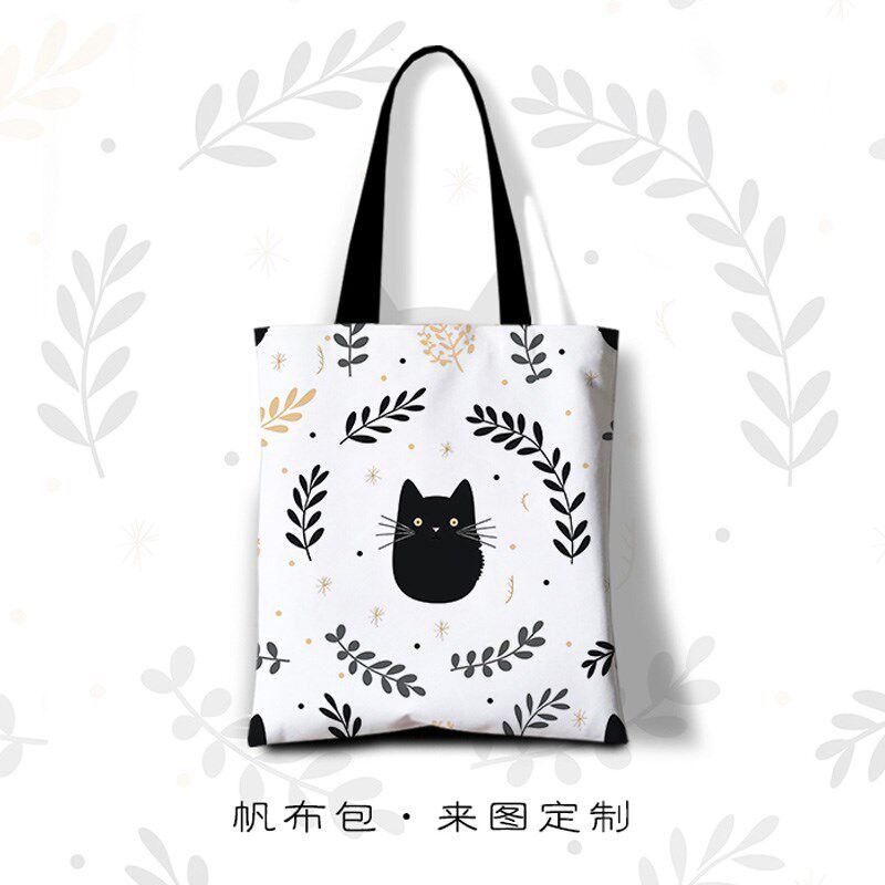 小清新碎花朵帆布包女时尚单肩包手提遛弯包包韩版百搭绒布袋定制图片