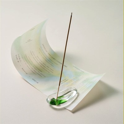 空山时涟丨莲池琉璃香插线香香座高级感家用卧室桌面摆件设计感