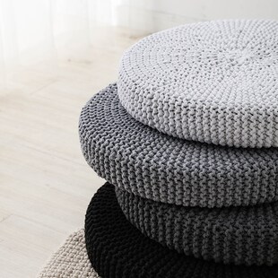 全棉手工编织蒲团禅意打坐垫针织坐垫榻榻K米垫子瑜伽盘腿垫飘窗