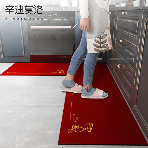 厨房地垫防滑防油可擦免洗家用中式pvc脚垫新款2021整铺防水地毯