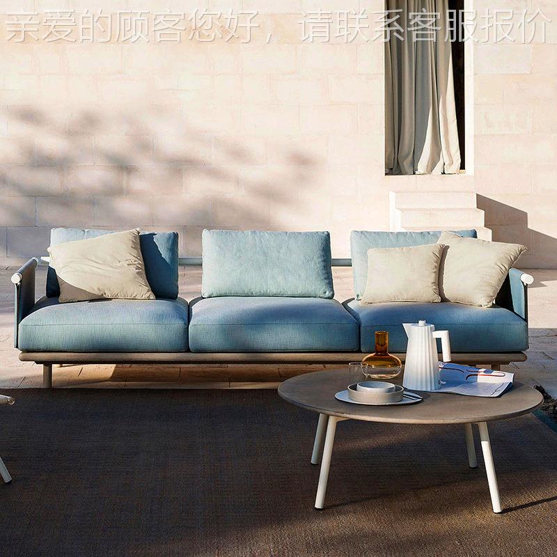 北欧计户外沙发绳编实29木庭院露组花园别墅室外台北欧设转角藤椅