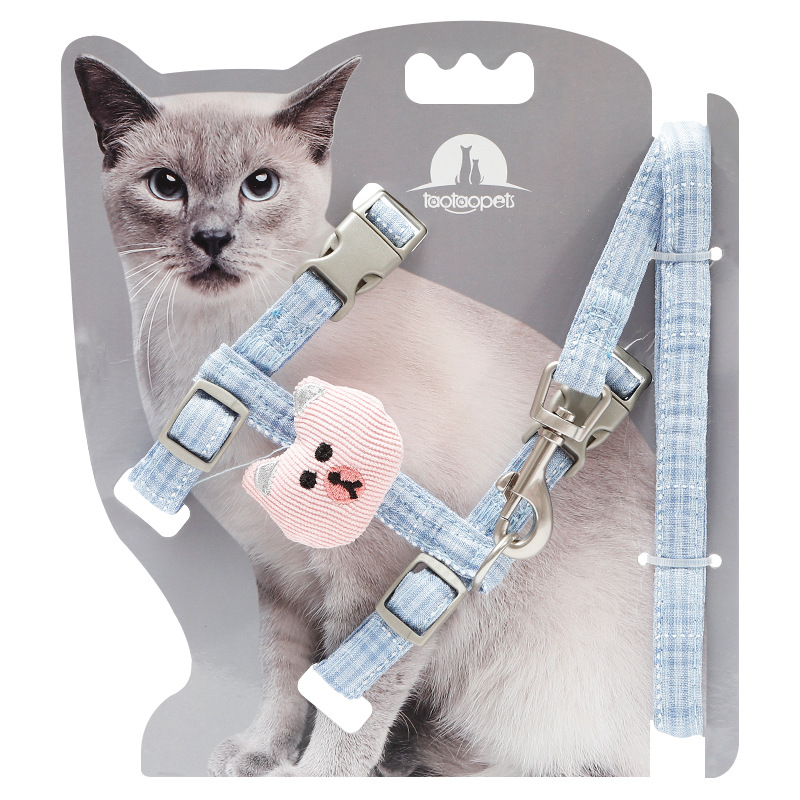猫咪外出牵引绳猫咪专用工字背心式溜猫绳小猫狗狗防挣脱栓猫绳子