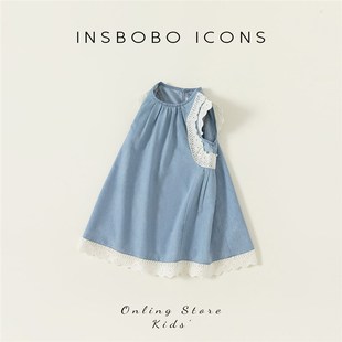 连衣裙儿童裙子小女孩洋气公主裙无袖 夏装 裙网红 2023新款 女童夏装