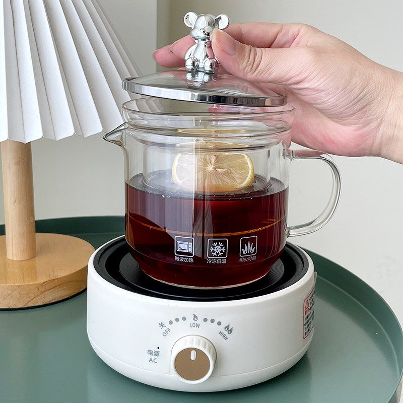 轻奢电热炉养生壶套装家用小型煮茶壶养生电炖杯全玻璃电热烧水壶