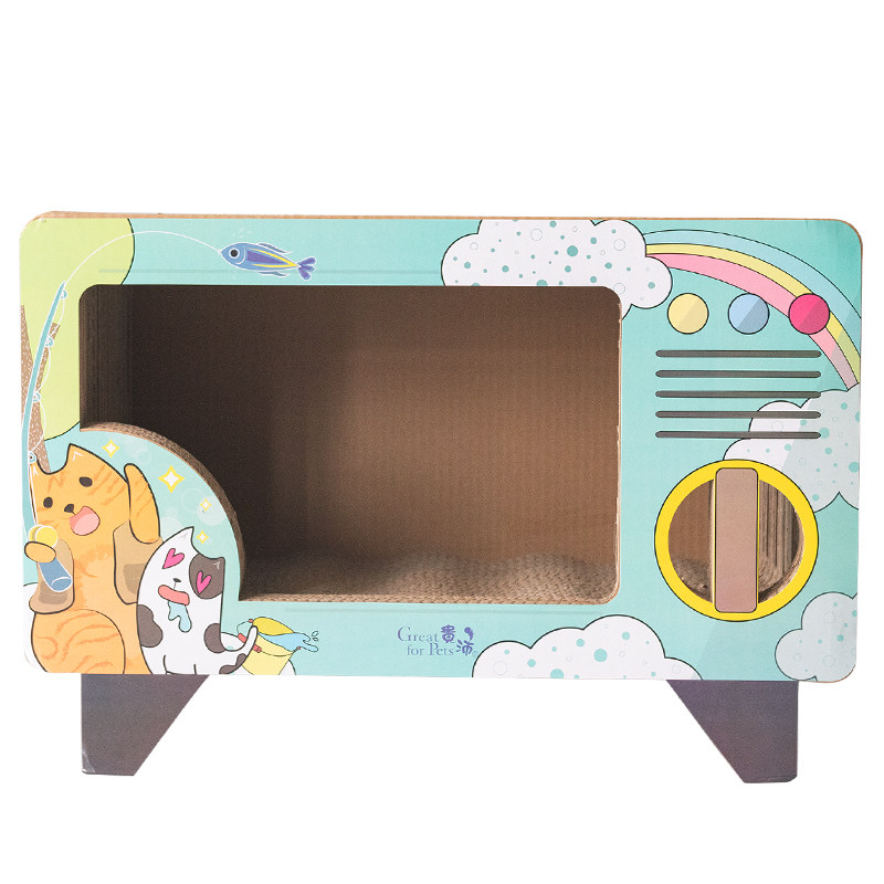 电视机猫抓板猫窝纸箱猫挠磨爪器耐磨高强度瓦楞纸猫爪板猫咪用品