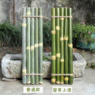 竹排流水摆件装饰竹子diy造 景竹制置物板垫水池圆方鱼缸架定制