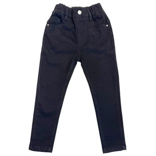 男童小脚修身瘦版牛仔裤子薄绒铅笔裤宝宝烟管裤2024冬装儿童长裤