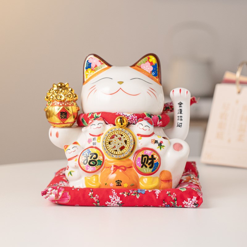 摇手招财猫摆件开业小号店铺收银台前台家居客厅装饰乔迁新居礼品