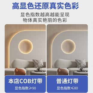 led灯带220v防水自粘超亮软灯条家用客厅吊顶氛围彩COB户外线形灯