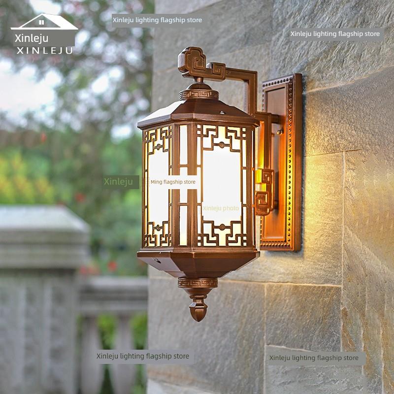 新中式户外防水别墅大门阳台庭院覆古户外庭院阳光房太阳能灯
