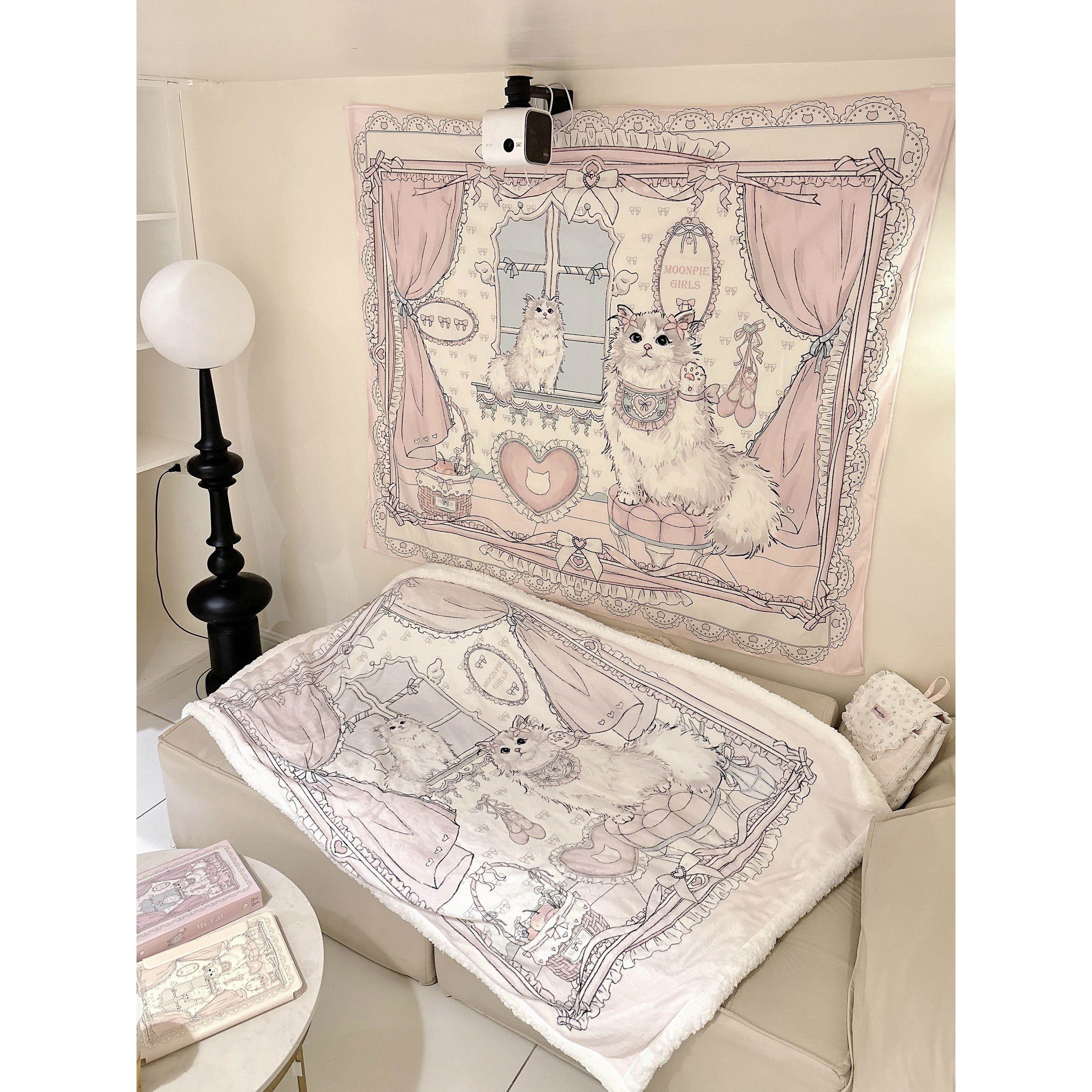 MG原创装饰泡芙布偶猫双层毛毯空调毯午睡保暖挂布门帘地毯抱枕