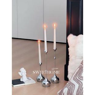 甜蜜之家*中世纪无障碍豪华银烛台香味蜡烛饰品浪漫餐桌烛光晚餐