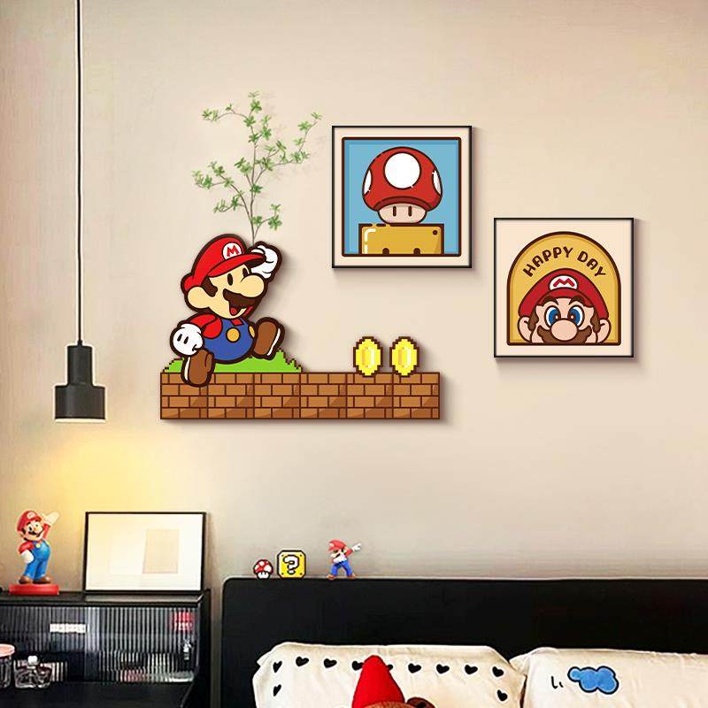 玛利欧2025新款客厅装饰画多巴胺沙发背景墙挂画玄关墙面装饰壁画,家居饰品,现代装饰画,淘宝优惠券,粉丝福利购,淘宝优惠卷