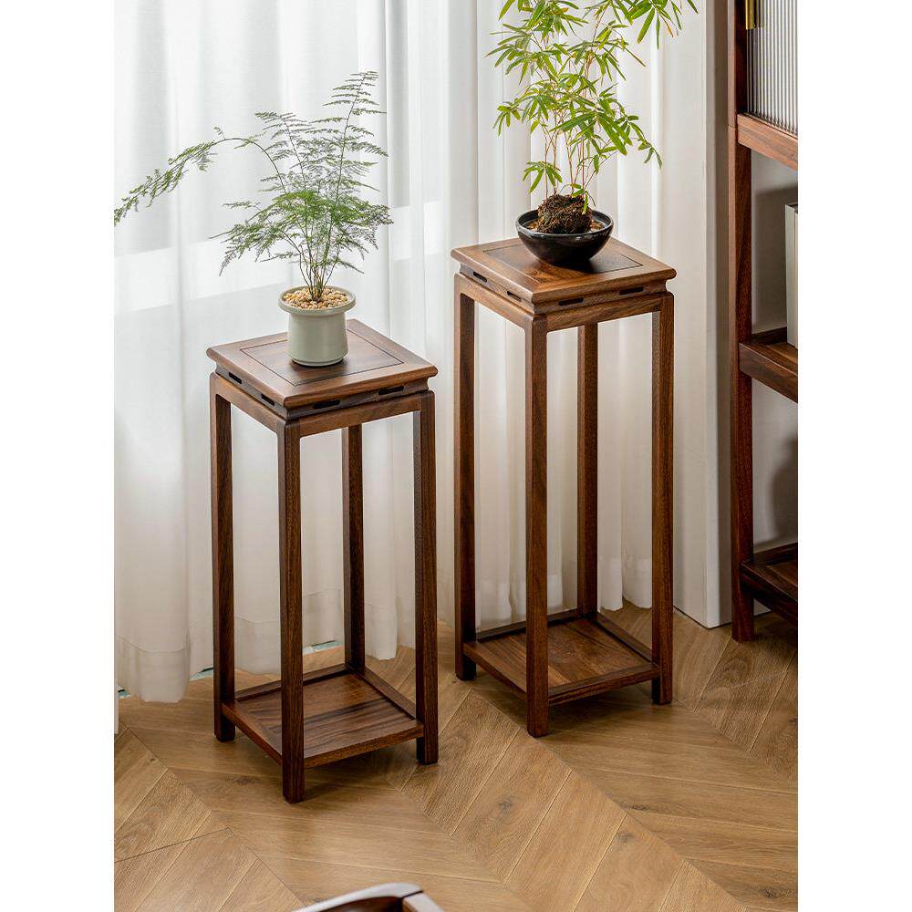 实木花架客厅落地式储物架阳台花台榫卯完整花盆架多层盆景架角桌