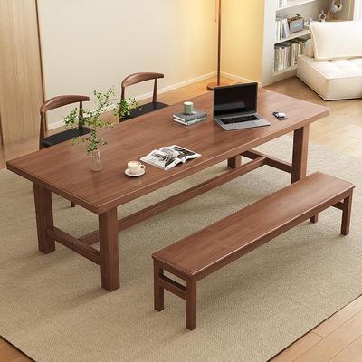 全实木大板桌家用去客厅化大长书桌简易办公工作台多人阅读学习桌