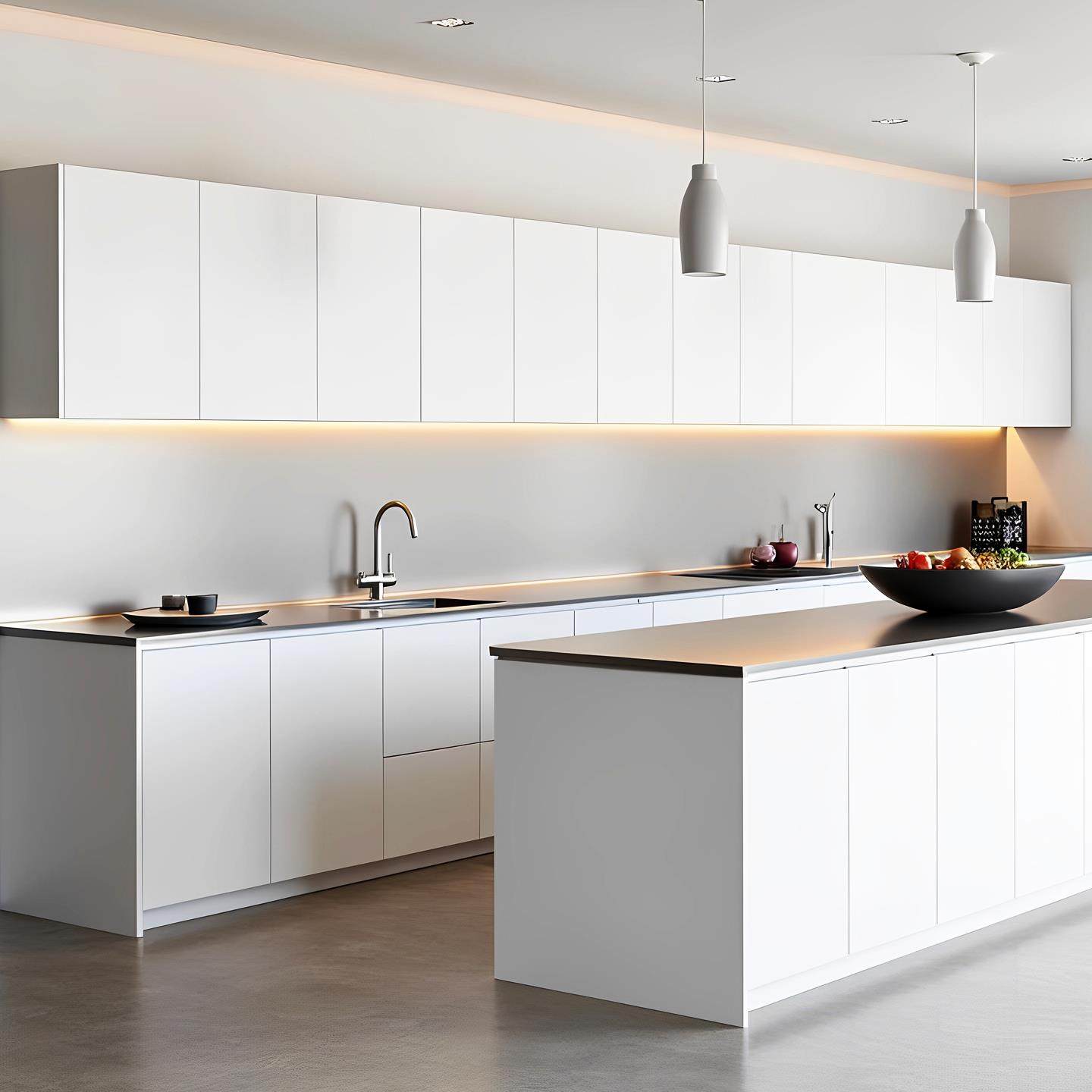 全屋定制柜子现代厨房整体整体橱柜定制海外?具车系统柜不锈钢整