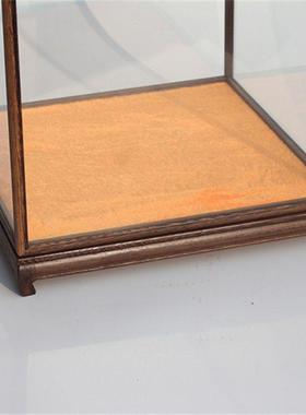 红木玻璃罩 摆件防尘罩佛像罩 鸡翅木玻璃展示盒 4030大尺寸横笼