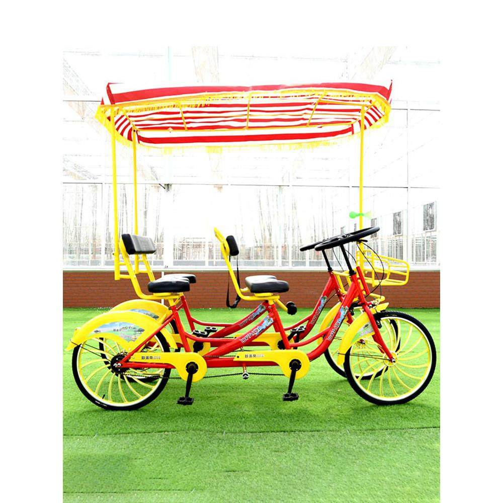 景区双人观光自行车四轮多人家庭旅游自行车可定制共享自行车