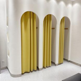 高端试衣间门帘服装店窗帘定制商场拱门更衣室布帘免打孔隔断帘子