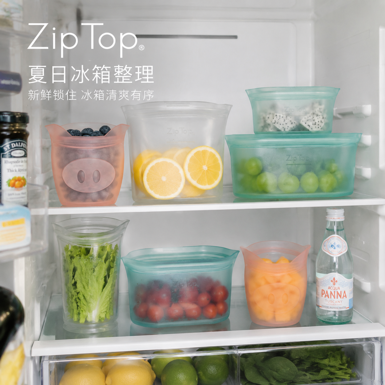 旗舰店美国进口ZIPTOP硅胶袋保鲜袋食品级冰箱储物袋硅胶碗耐高温