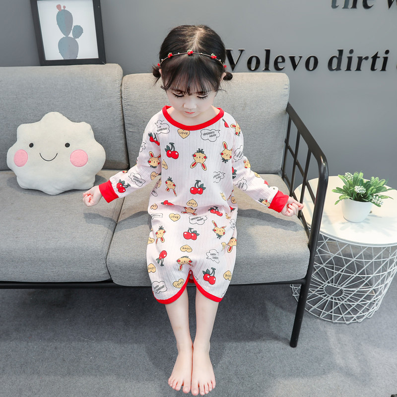 宝宝睡衣婴儿睡袍春秋纯棉儿童睡裙秋季双层爬服女童卡通连体长袖