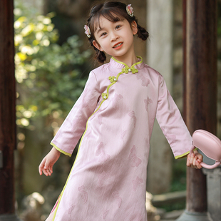 儿童中国风汉服宝宝复古旗袍裙小旗袍改良版 新款 2023女童旗袍秋季