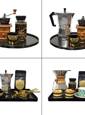 样板间厨房装饰道具摆件北欧风餐桌咖啡壶咖啡豆组合软装饰品摆设