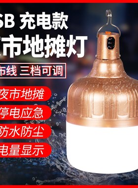 夜市地摊摆摊灯充电灯泡lewd移动无线超亮长续航户外家用应急灯