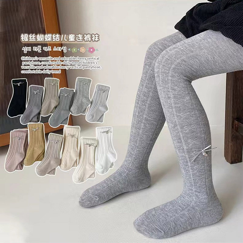 儿童连裤袜春秋款纯棉外穿打底袜冬季加厚保暖裤袜灰色女童打底裤