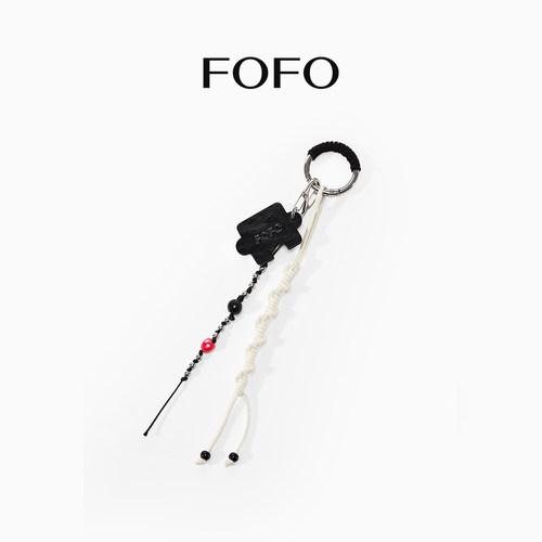 FOFO手工编织挂饰高级感拼图皮牌钥匙扣挂件时尚百搭包包装饰配件
