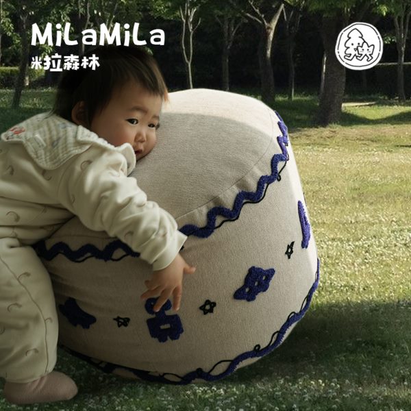 MILA米拉『太空飞船』奶油风坐墩客厅可拆洗儿童脚墩家居懒人沙发