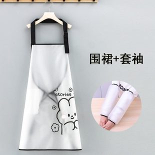 免洗围裙家用厨房做饭防水防油餐饮水产专用女工作服定制 透明新款