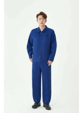新款消备勤春秋服长袖套装耐磨工作服冬季男夏季短袖夹克消蓝色