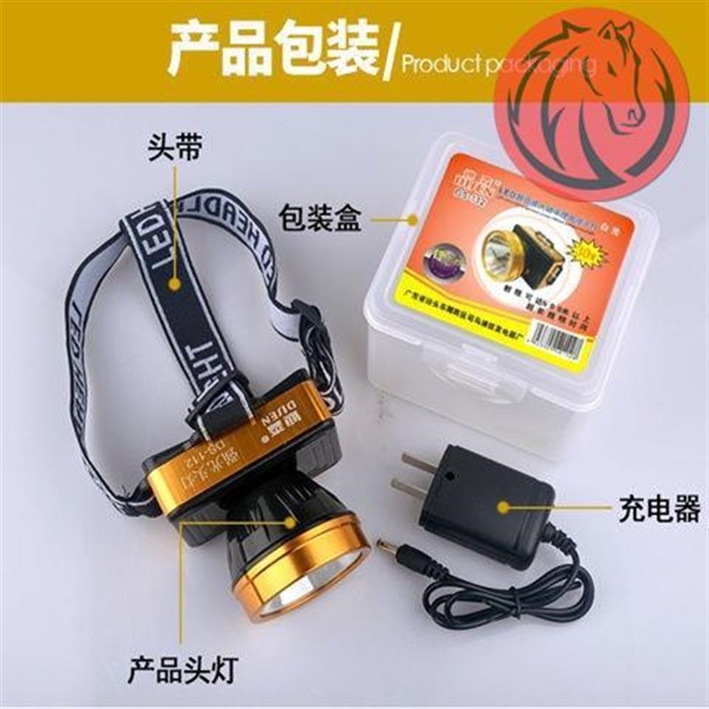 头灯充电头戴式照明灯钓鱼夜钓灯超亮强光赶海探照灯户外超轻小号