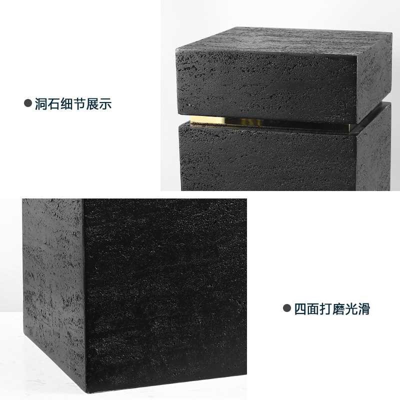 轻奢摆件大理石雕塑摆台基座客厅电视柜旁落地玄关艺术展示台底座
