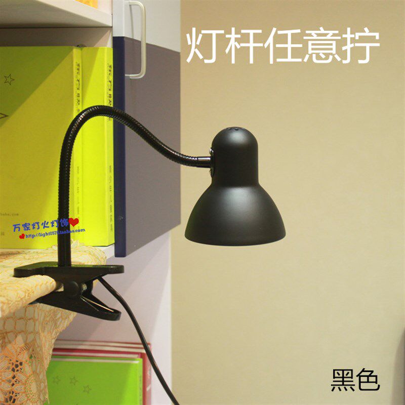 送灯泡精致漂亮夹子小台灯学生桌面学习工作护眼宿舍万向金属