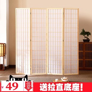 实木质屏风隔断玄关折叠移动客厅简约现O代摄影背景墙板樟子 日式
