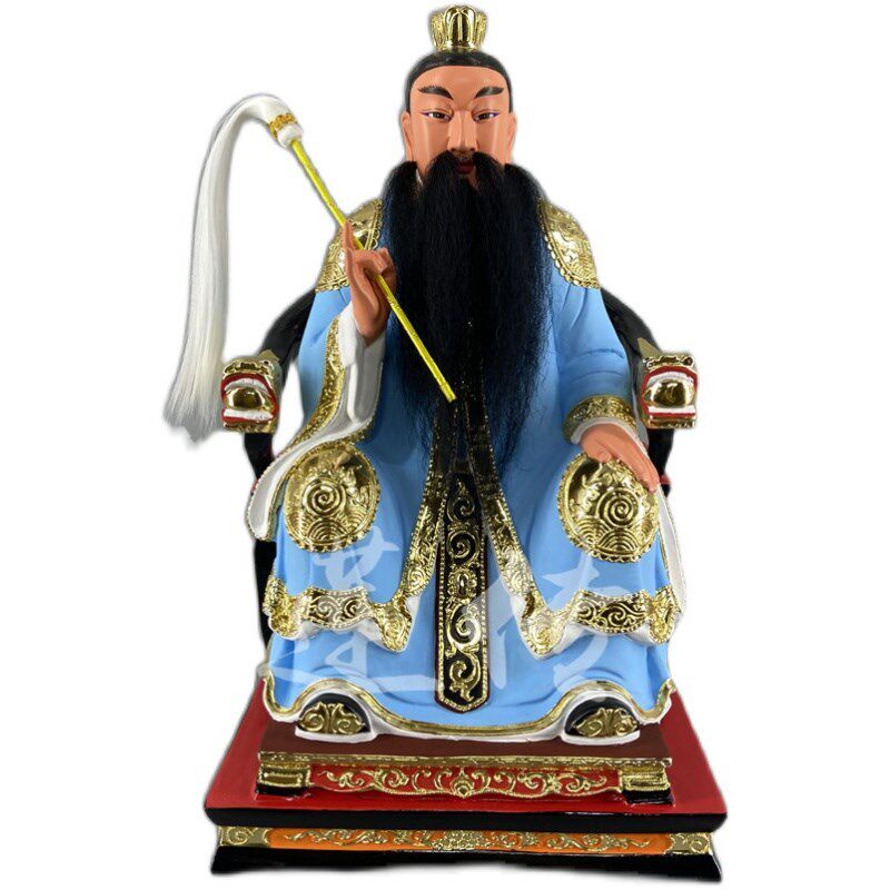 木雕人物神像许逊真君闾山祖师感天大帝香樟木漆线雕九莲木雕