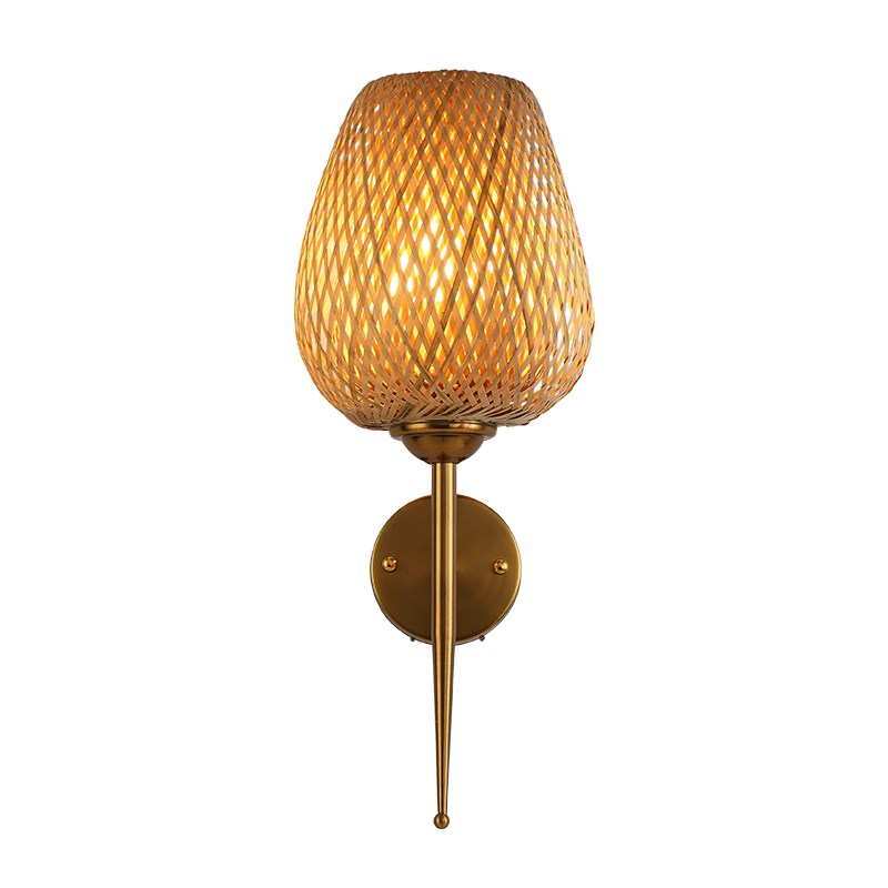 赶灯荟竹编过道壁灯东南亚卧室床头灯田园民宿农家乐楼梯走廊墙灯