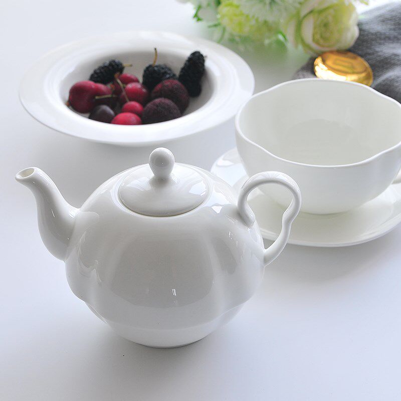 骨瓷茶壶大容量水杯装早餐杯咖啡具下午茶红茶杯子
